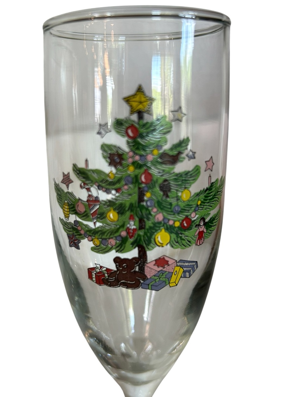 Nikki “Happy Holidays” Champagne Flutes Set of 2 Vintage Festive Celebration - Picture 3 of 5